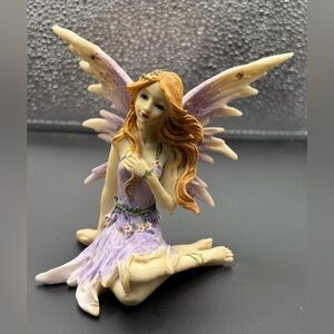 Fairy Figurine with Purple Dress and Blonde Hair